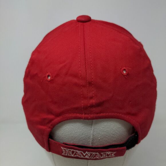 Chelona Men's Strapback Hat Red Embroidered Hawaii 100% Cotton - Picture 5 of 9